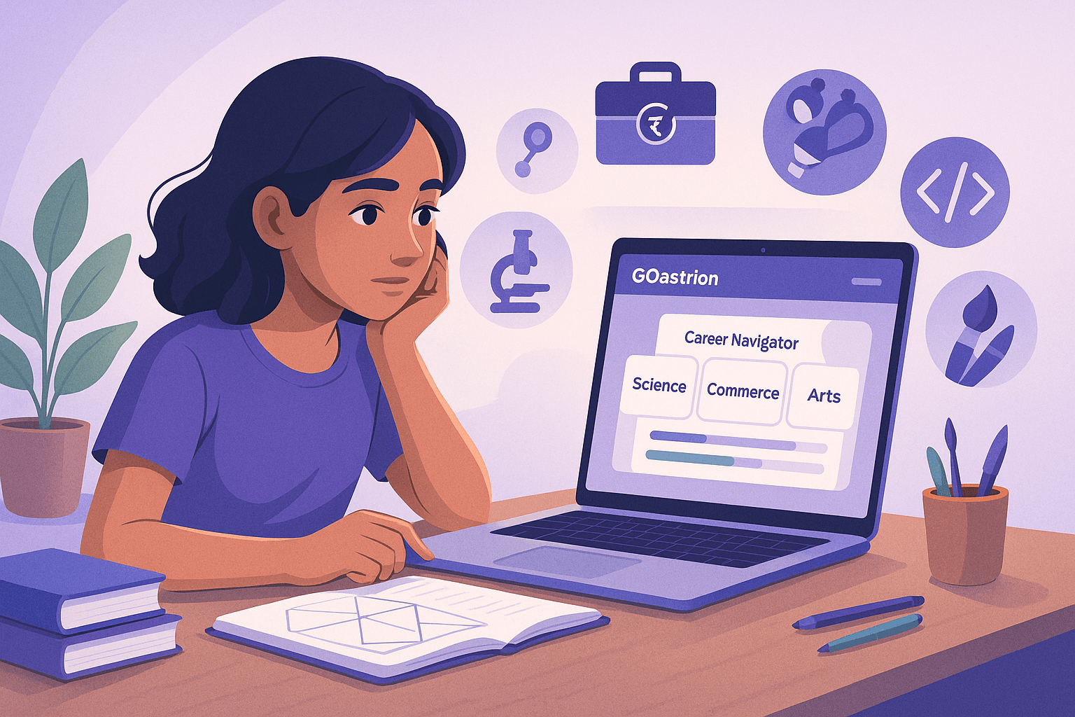 A student exploring career options on GoAstrion